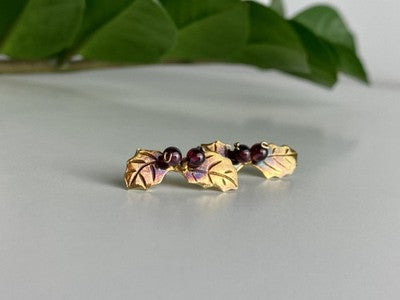 925 Sterling Silver Gold Plated Agate "Foliage" Earrings