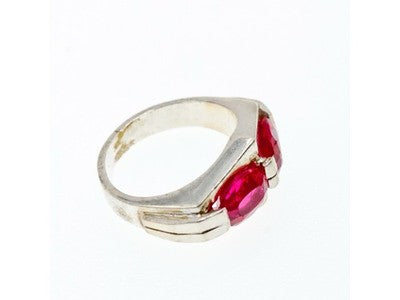925 Sterling Silver Pink Spinel Ring Size 5.5