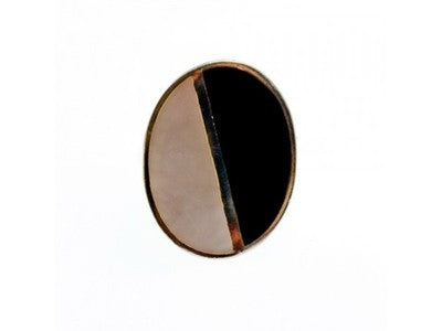 925 Sterling Silver Mother OF Pearl & Enamel Ring Size 9.75