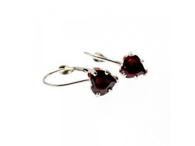 925 Sterling Silver Spessartine "Hearts" Earrings