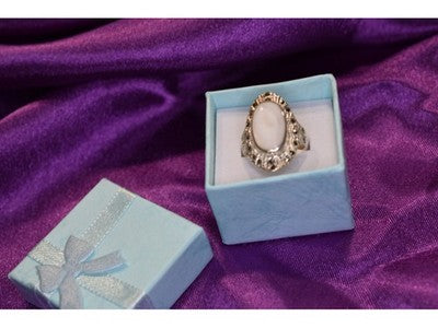 925 Sterling Silver Mother OF Pearl & Marcasites Ring Size 6.5