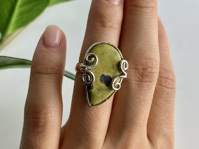 925 Sterling Silver Jasper Ring Size 5.5