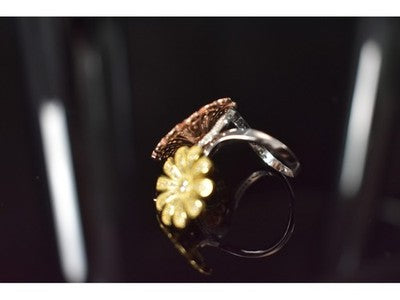 925 Sterling Silver CZ "Flowers" Ring Size 7.5
