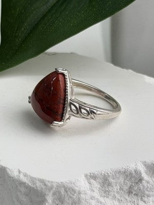 925 Sterling Silver Carnelian Ring Size 7