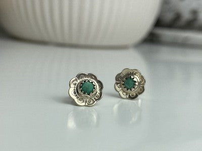 925 Sterling Silver Malachite Stud Earrings