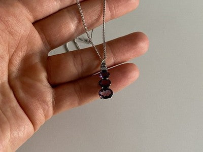 Chain With Pendant Purple CZ