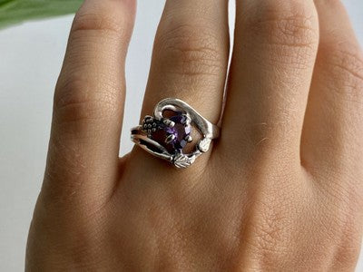 925 Sterling Silver Tanzanite Ring Size 7