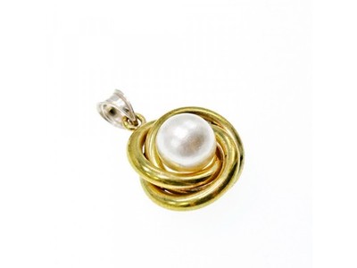 925 Sterling Silver Gold Plated Imitation Pearls Set
