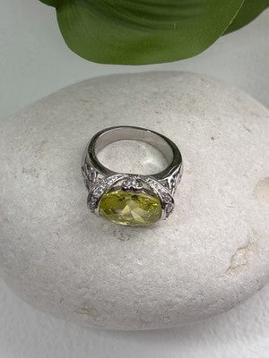 Shiny 925 Sterling Silver Cz Ring Size 7