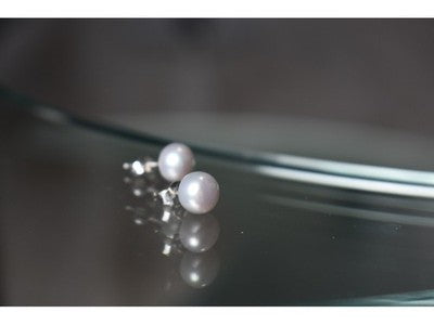 925 Sterling Silver Gray Pearls Earrings