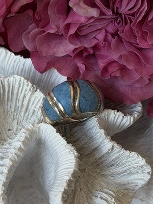 925 Sterling Silver Sodalite Ring Size 6.5
