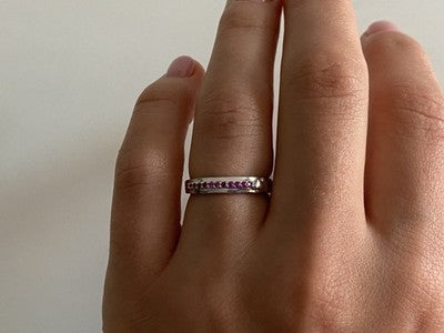 925 Sterling Silver Pink Spinel Ring Size 6