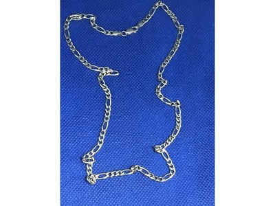 925 Sterling Silver Figaro Chain Italy 20.07 in