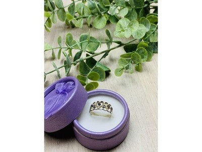925 Sterling Silver Dark Blue Spinel "Love" Ring Size 8
