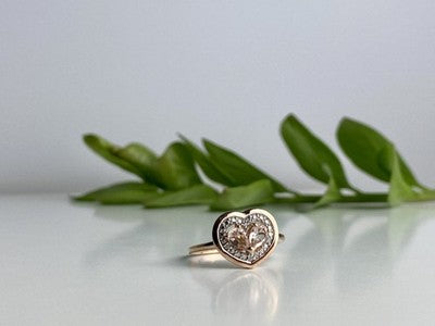 925 Sterling Silver Gold Plated Morganite Ring Size 10