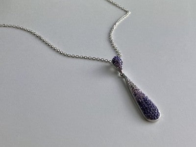 925 Sterling Silver CZ "Drop" Chain With Pendant