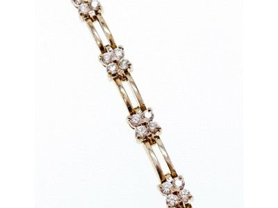 925 Sterling Silver CZ "Flowers" Bracelet