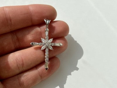 925 Sterling Silver CZ Cross Pendant