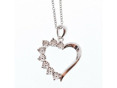 925 Sterling Silver "Heart" Chain With Pendant Italy
