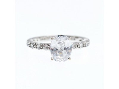 925 Sterling Silver CZ Ring Size 9.5