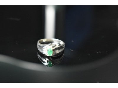 925 Sterling Silver Emerald Ring Size 9.5