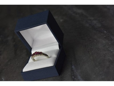 925 Sterling Silver Rubellite Ring Size 10