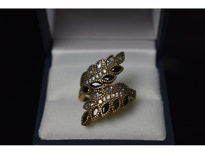 925 Sterling Silver with Gilding Alpanite & CZ Ring Size 9