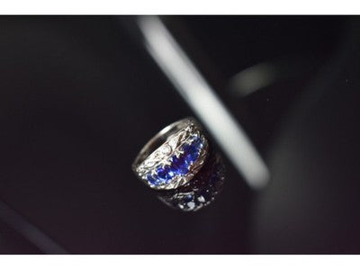 925 Sterling Silver Blue Topaz Ring Size 7.5