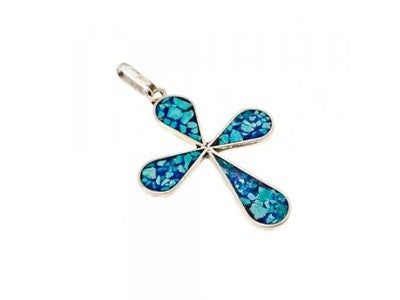 925 Sterling Silver Enamel Cross Pendant