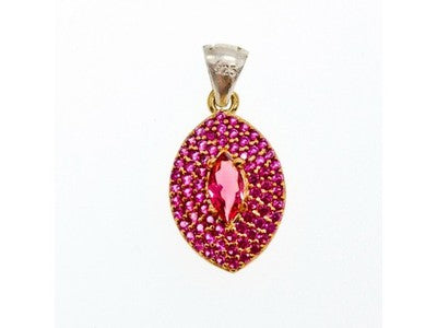 925 Sterling Silver with Gilding Rubellite Set