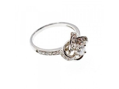 925 Sterling Silver CZ "Flower" Ring Size 7