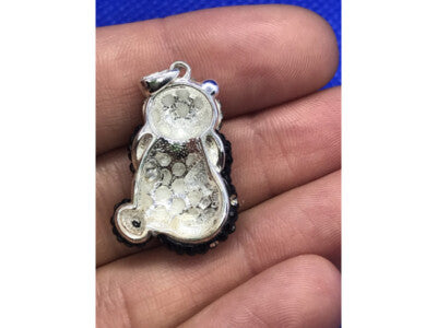 925 Sterling Silver Black & White CZ Panda Pendant
