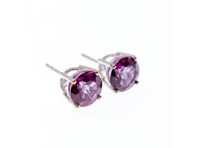 925 Sterling Silver Almandine Stud Earrings