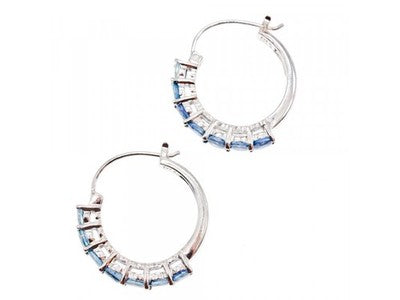 925 Sterling Silver Aquamarine Earrings