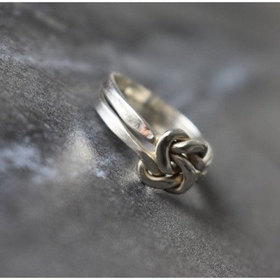 925 Sterling Silver "Knot" Double Ring Size 8