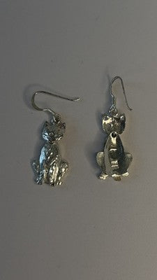 Dangle 925 Sterling Silver Cat Earrings Head allows for movement