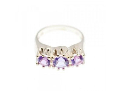 925 Sterling Ring Amethyst Ring Size 8.5