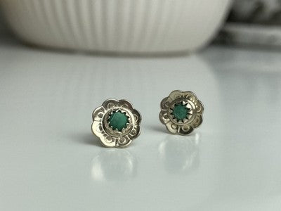 925 Sterling Silver Malachite Stud Earrings