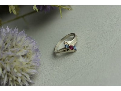 925 Sterling Silver Pink Spinel & Topaz Ring Size 7