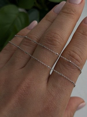AG 14K White Gold Beautiful Chain Necklace Length 20 in