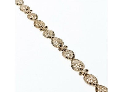 925 Sterling Silver Marcasites Openwork Bracelet Size 7 IN