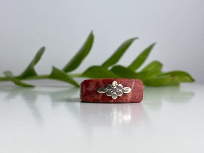 925 Sterling Silver Coral Exclusive Ring Size 10