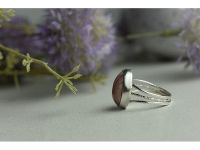 925 Sterling Silver Rhodochrosite Ring Size 7