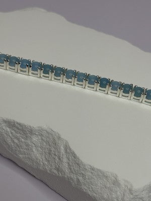 925 Sterling Silver Blue Moonstone Bracelet Length Min 7.5 Inch Max 8.5 Inch