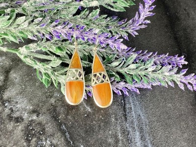Vintage 925 Sterling Silver Agate Earrings