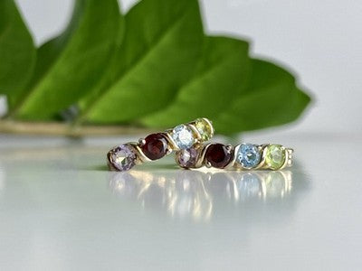 925 Sterling Silver Gold Plated Multi Gemstones Earrings
