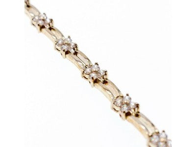 925 Sterling Silver CZ "Flowers" Bracelet