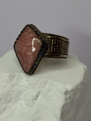 Vintage 925 Sterling Silver Morganite Ring Size 8