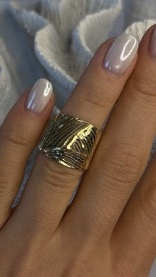 Elegant Italy Milor 925 Sterling Silver Gold Plated Ring Size 6