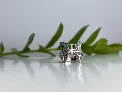 Ring "butterfly" With Enamel Size 6.5